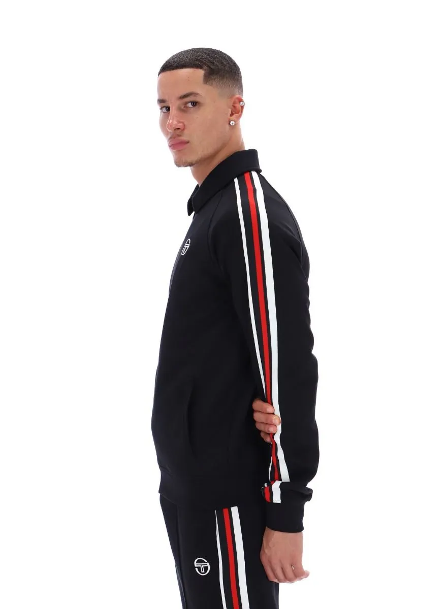 Black Renshaw Tape Track Jacket by Sergio Tacchini