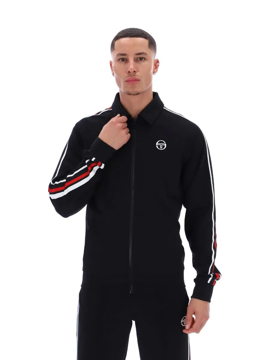 Black Renshaw Tape Track Jacket by Sergio Tacchini