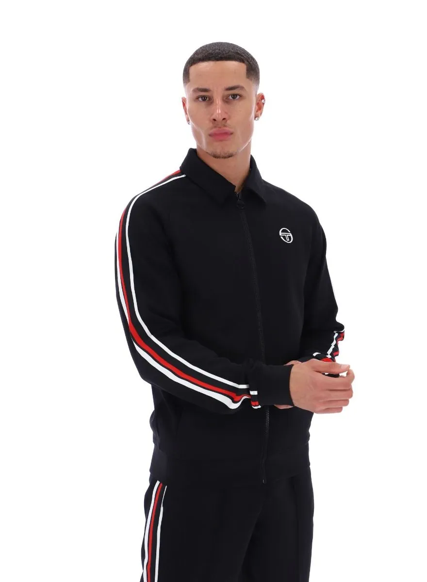 Black Renshaw Tape Track Jacket by Sergio Tacchini