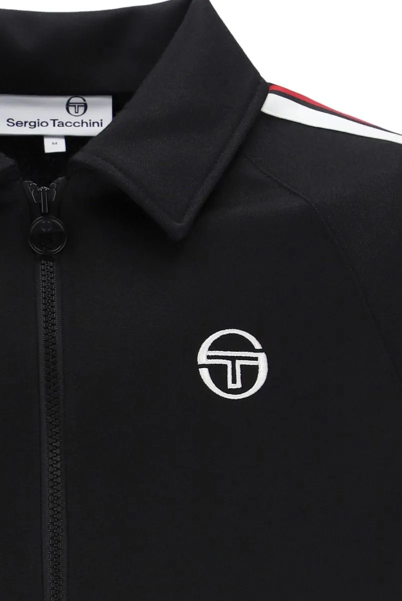 Black Renshaw Tape Track Jacket by Sergio Tacchini