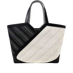 Andolla Woven Cotton and Leather Shopping Bag