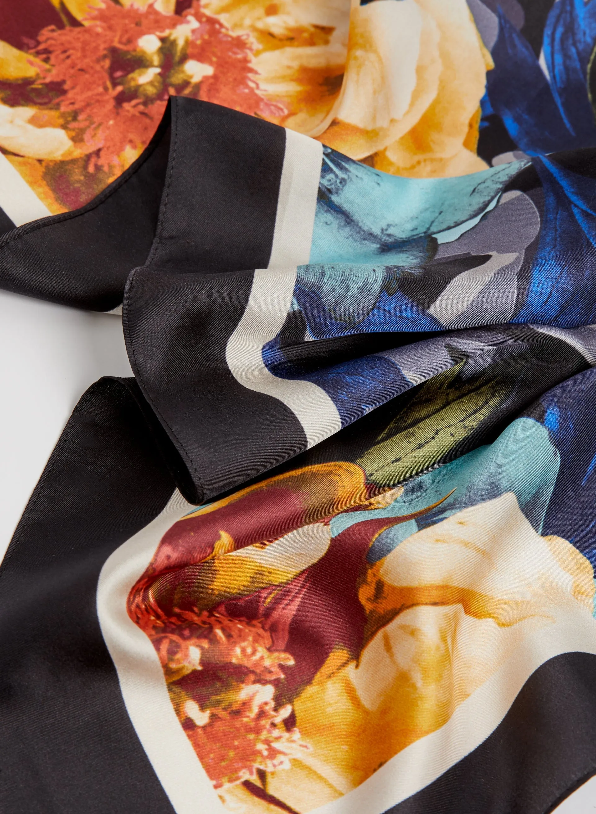 Silk Scarf with Floral Print