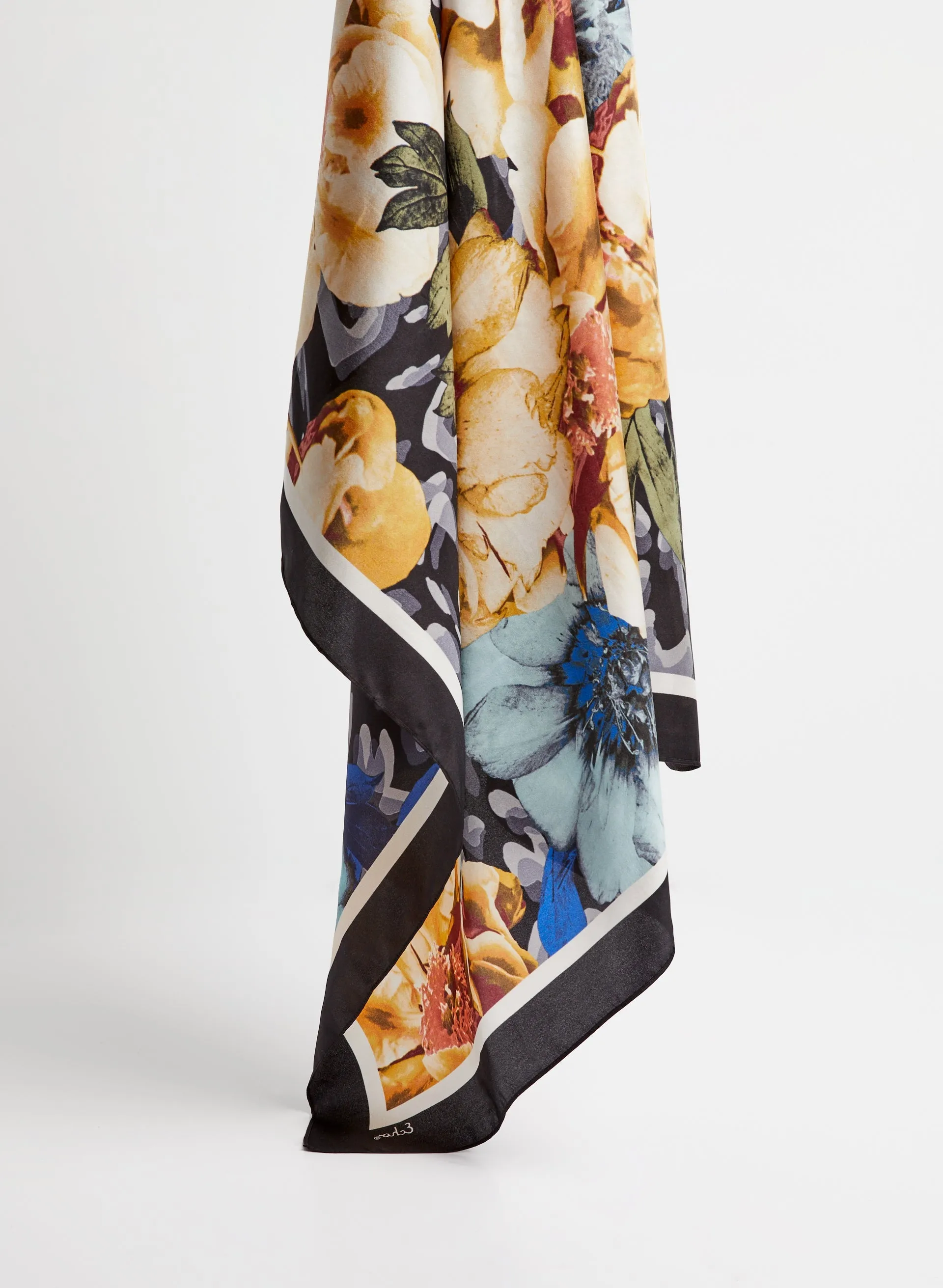 Silk Scarf with Floral Print