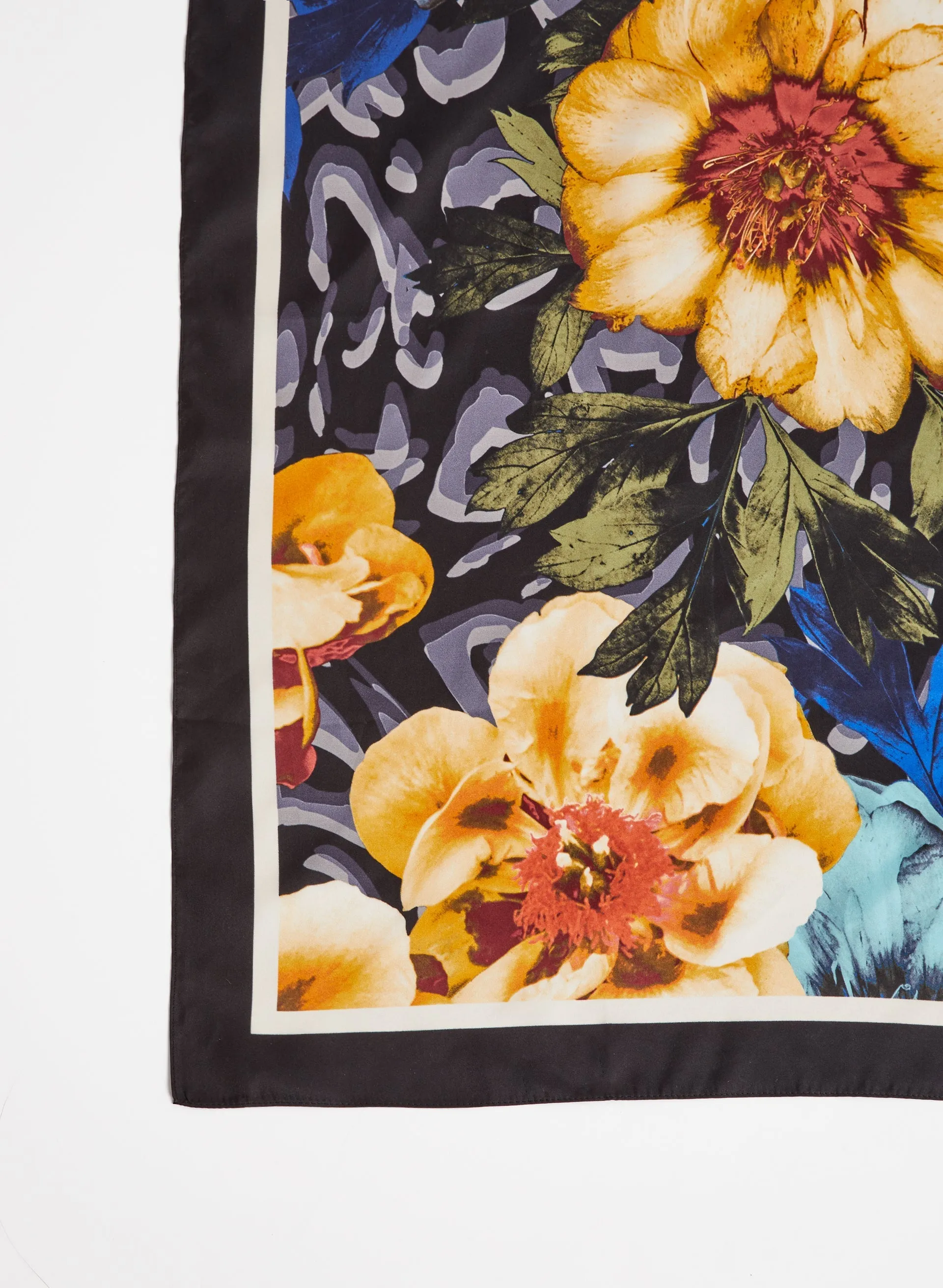 Silk Scarf with Floral Print