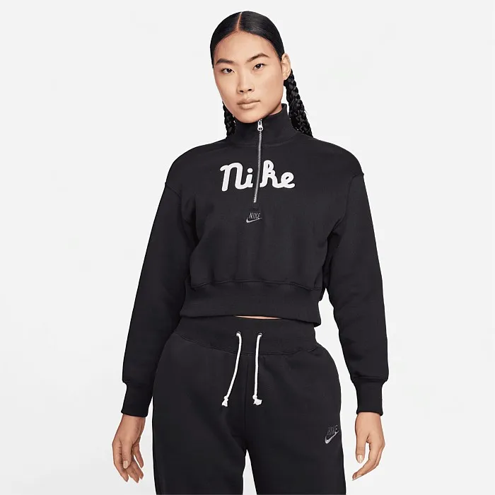 Sportswear Fleece Oversized 1/2-Zip Crop Sweatshirt - Hoodies & Crews - Stirling Sports