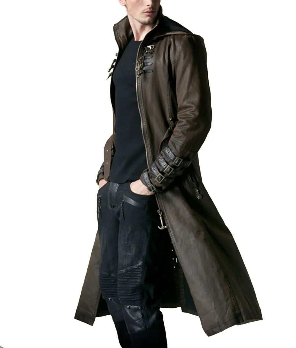 Steampunk Twill Long Coat - Trench Style - TLC United States.