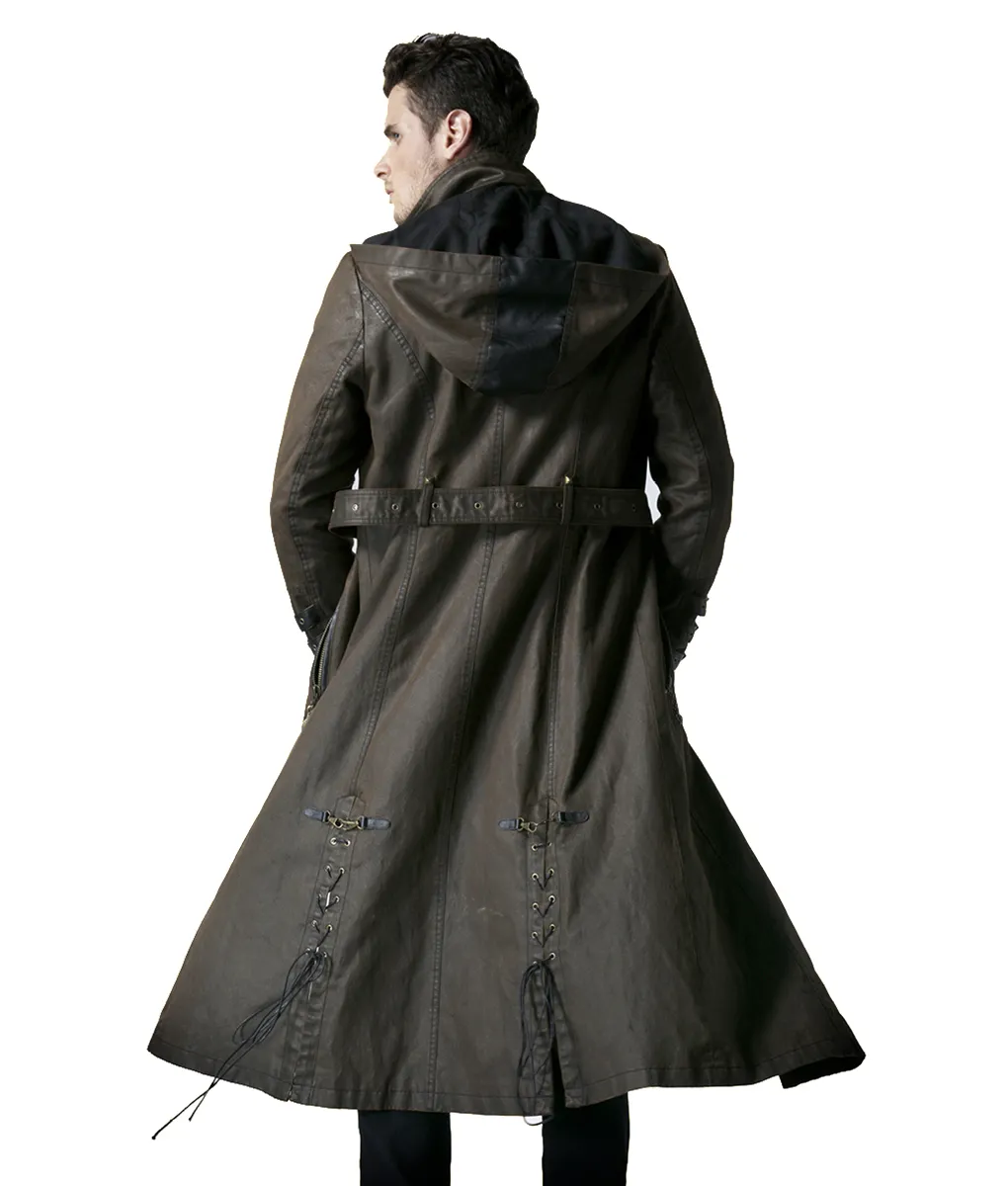 Steampunk Twill Long Coat - Trench Style - TLC United States.