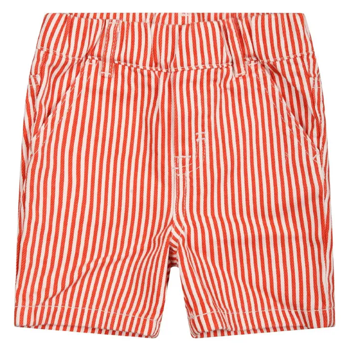 Red And White Stripes Baby Shorts by Stella McCartney