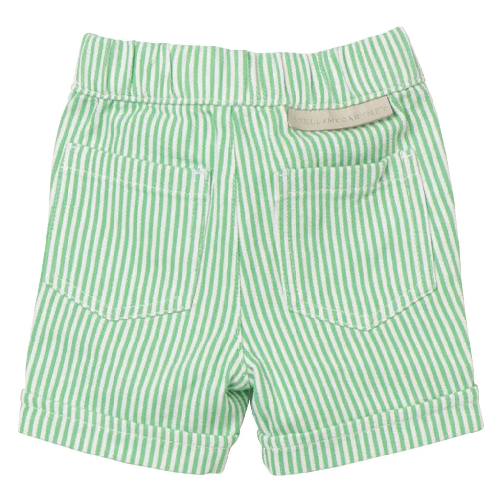 Stella McCartney Baby Striped Shorts Sun Badge Green