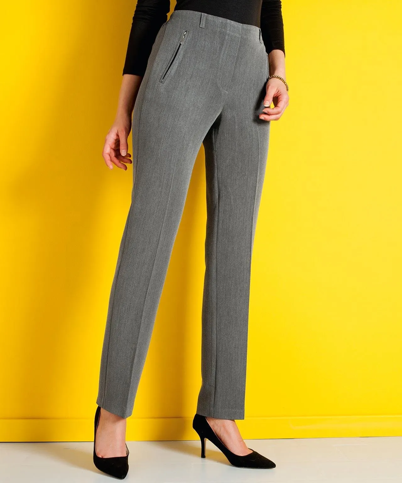 Trousers Straight leg Zip Detail