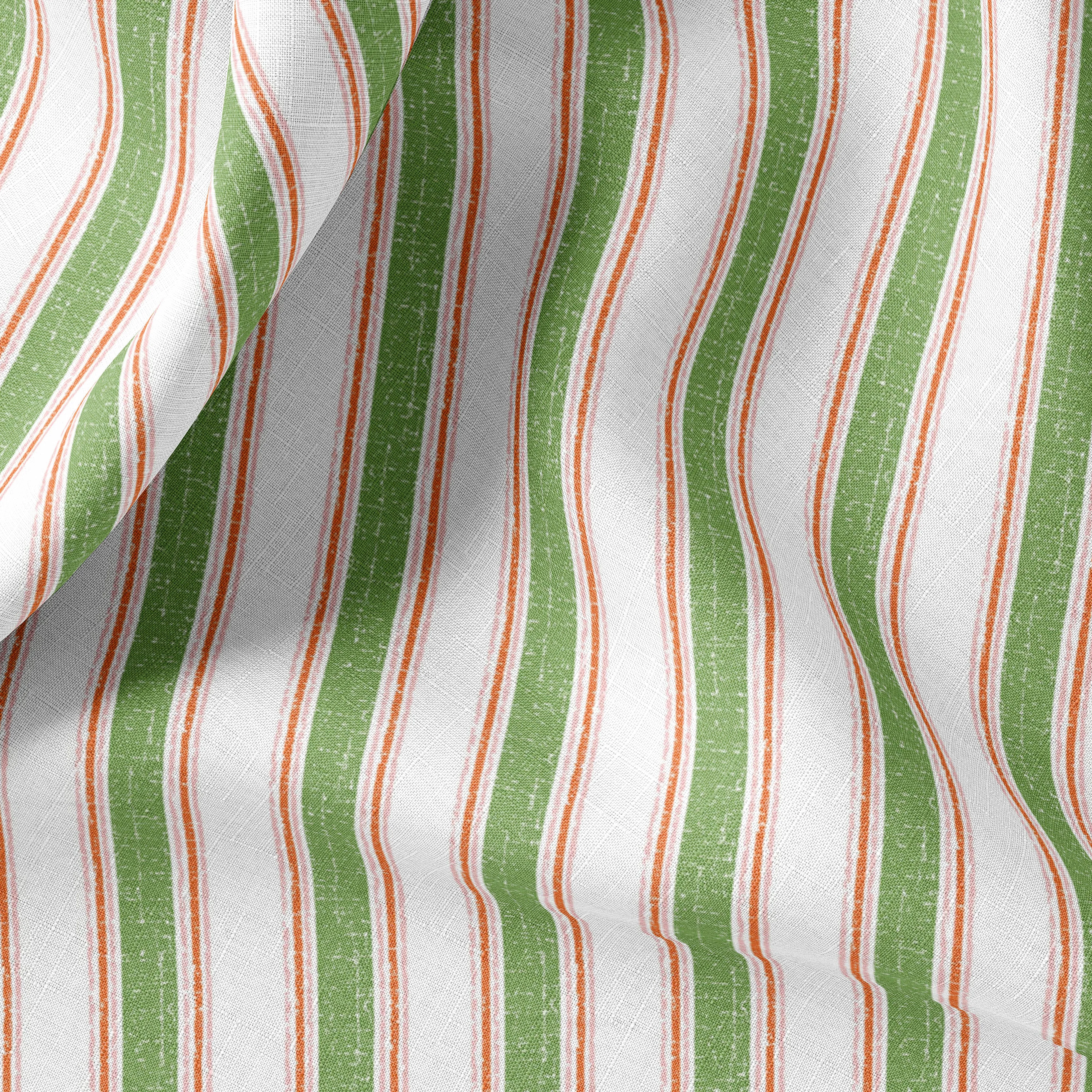 French Farmhouse Striped Linen Fabric Sold by Yard/Meter for Clothing, Bedding, Curtains, Upholstery