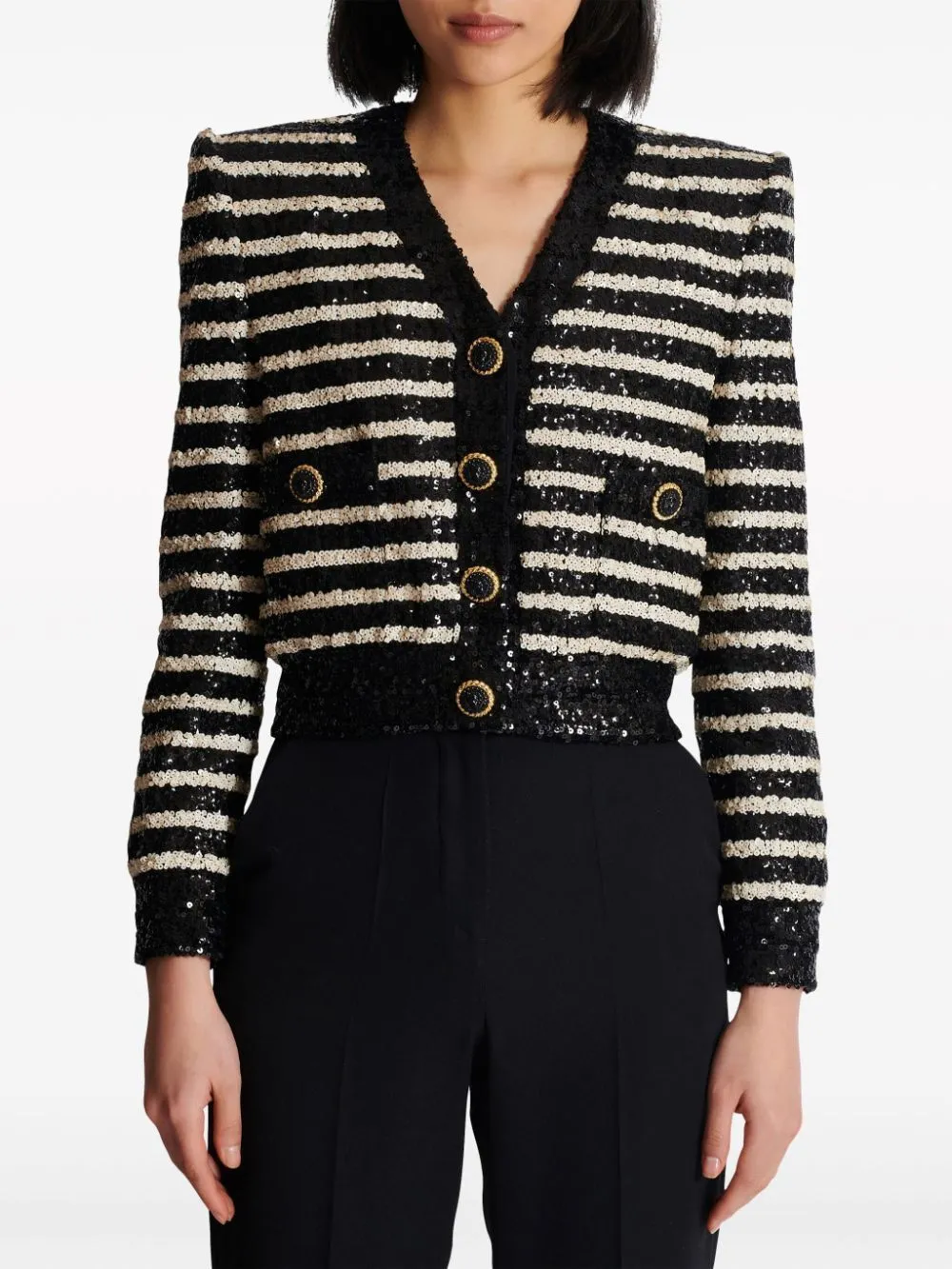 Striped Sequinned Jacket