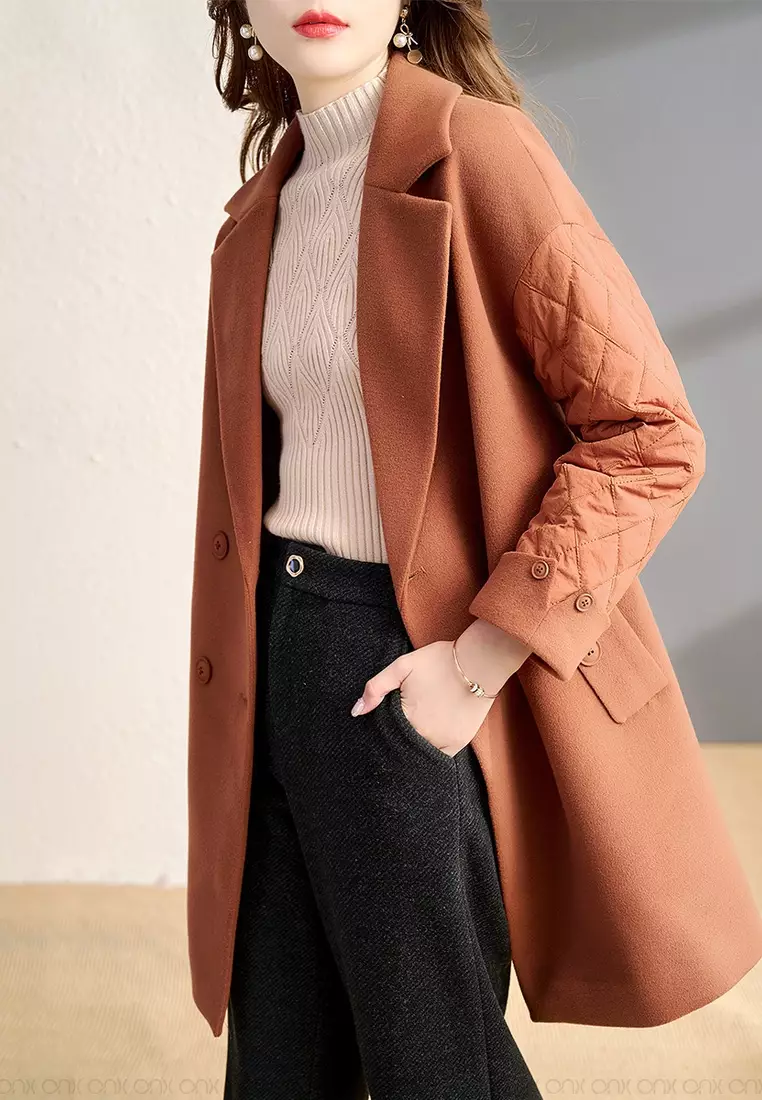 Stylish Wool Coat with Lapel Collar for Women - ONX.HK