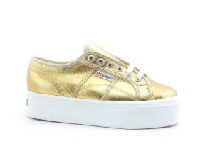 Superga 2790 Yellow Gold Metallic Canvas Platform Sneaker S21174W