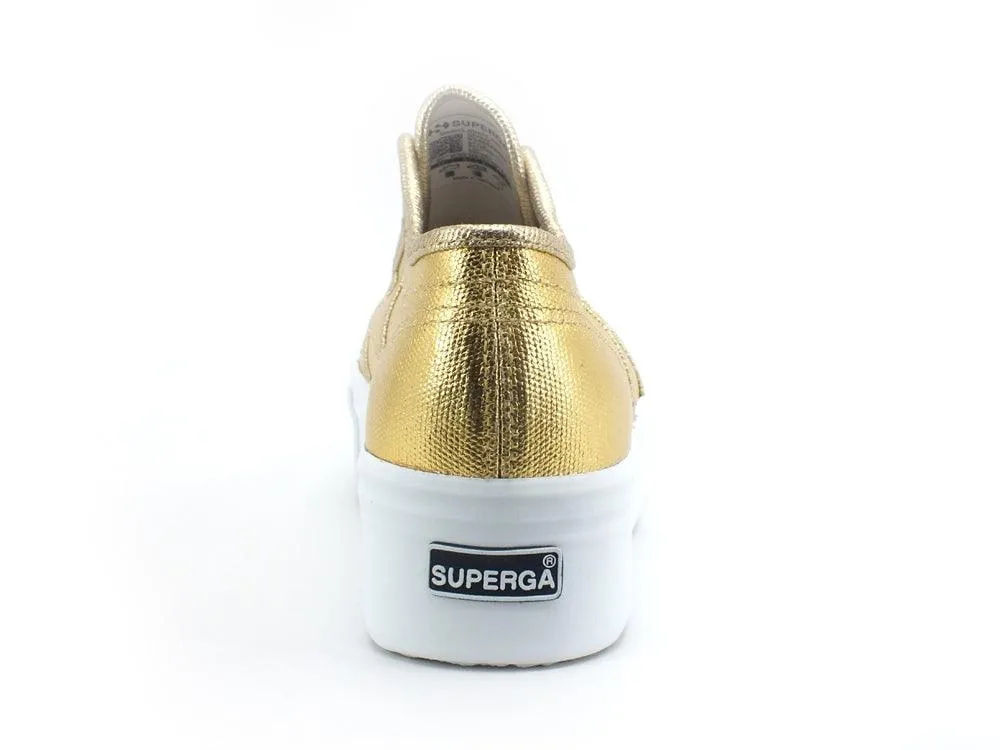 Superga 2790 Yellow Gold Metallic Canvas Platform Sneaker S21174W