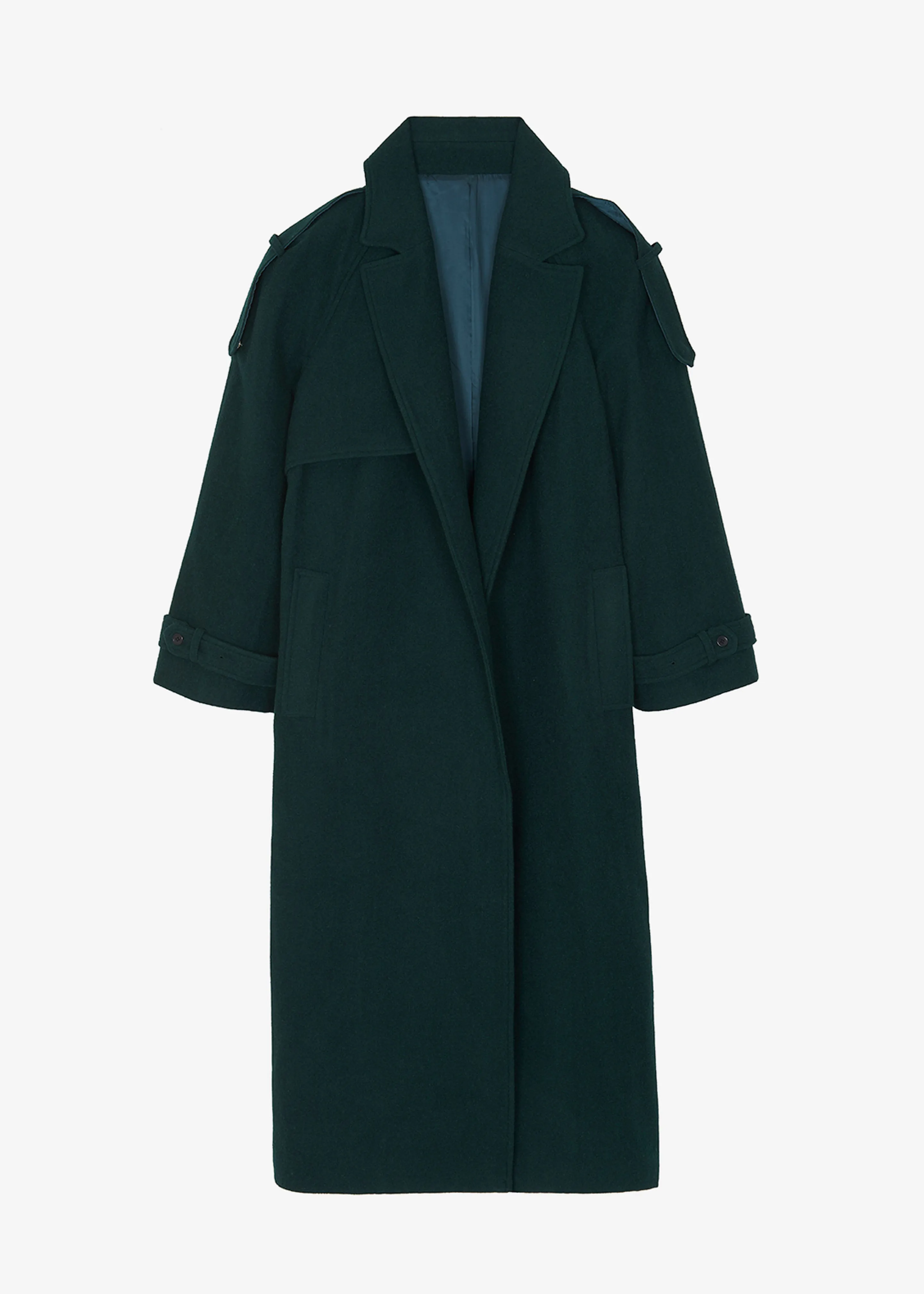 Suzanne Wool Trench Coat - Hunter Green