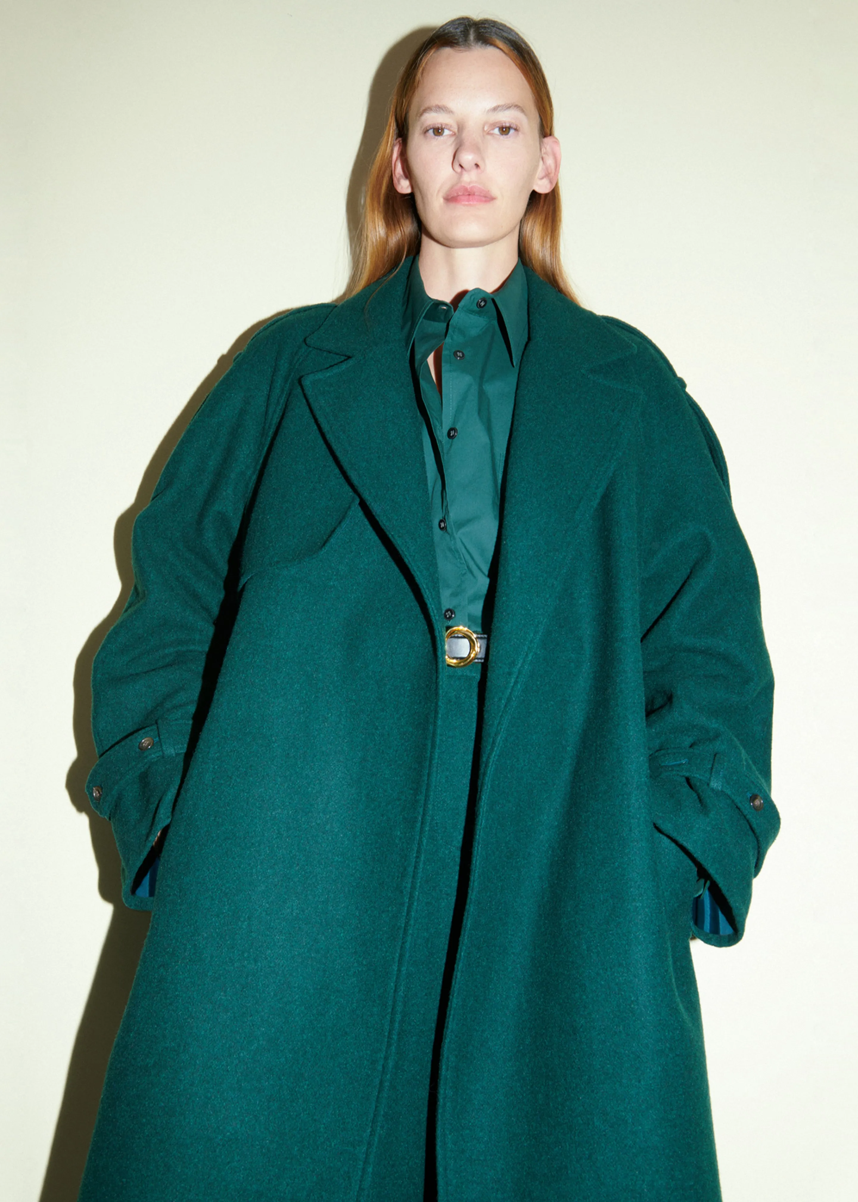 Suzanne Wool Trench Coat - Hunter Green