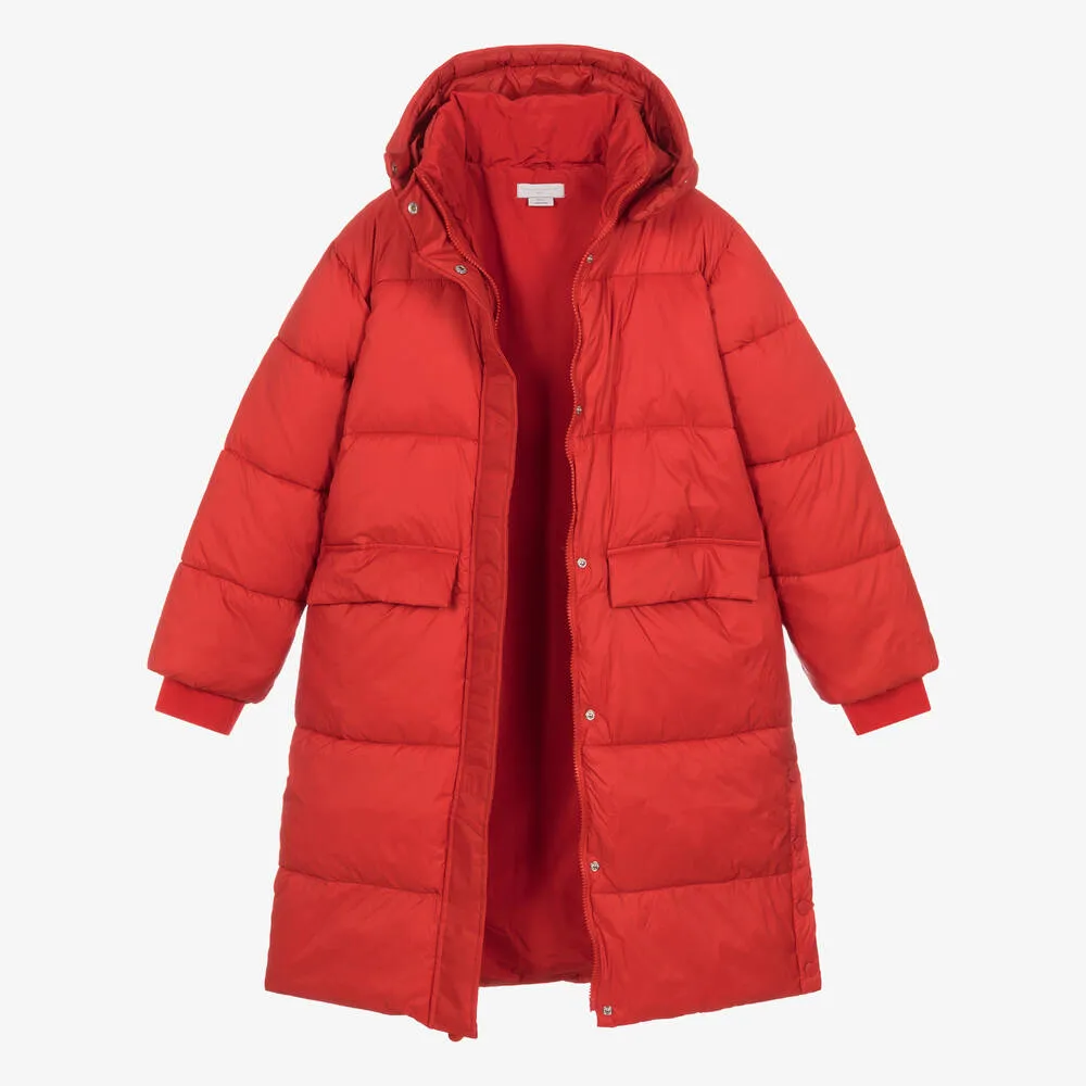 Red Puffer Coat for Teen Girls