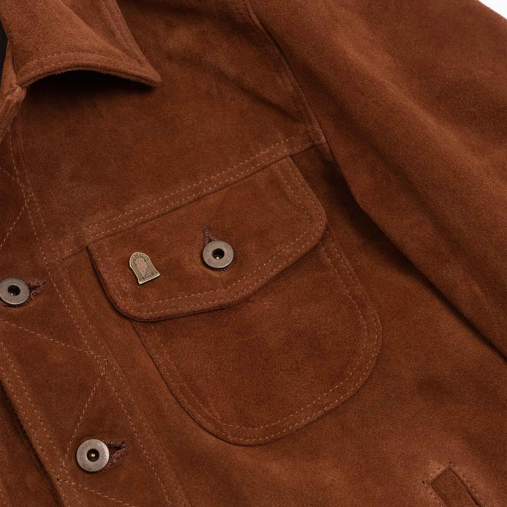 Terracotta Terra di Siena Suede Jacket by Shangri-la Heritage