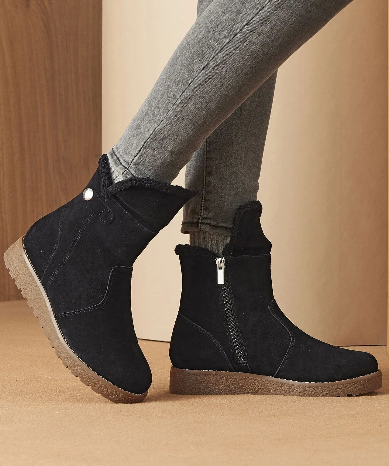 Suede Thermolactyl Boots