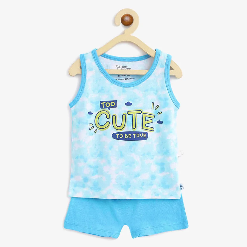 2 Pack Tie-Dye Blues Top & Shorts Set by Mango Summers (1-2 years)