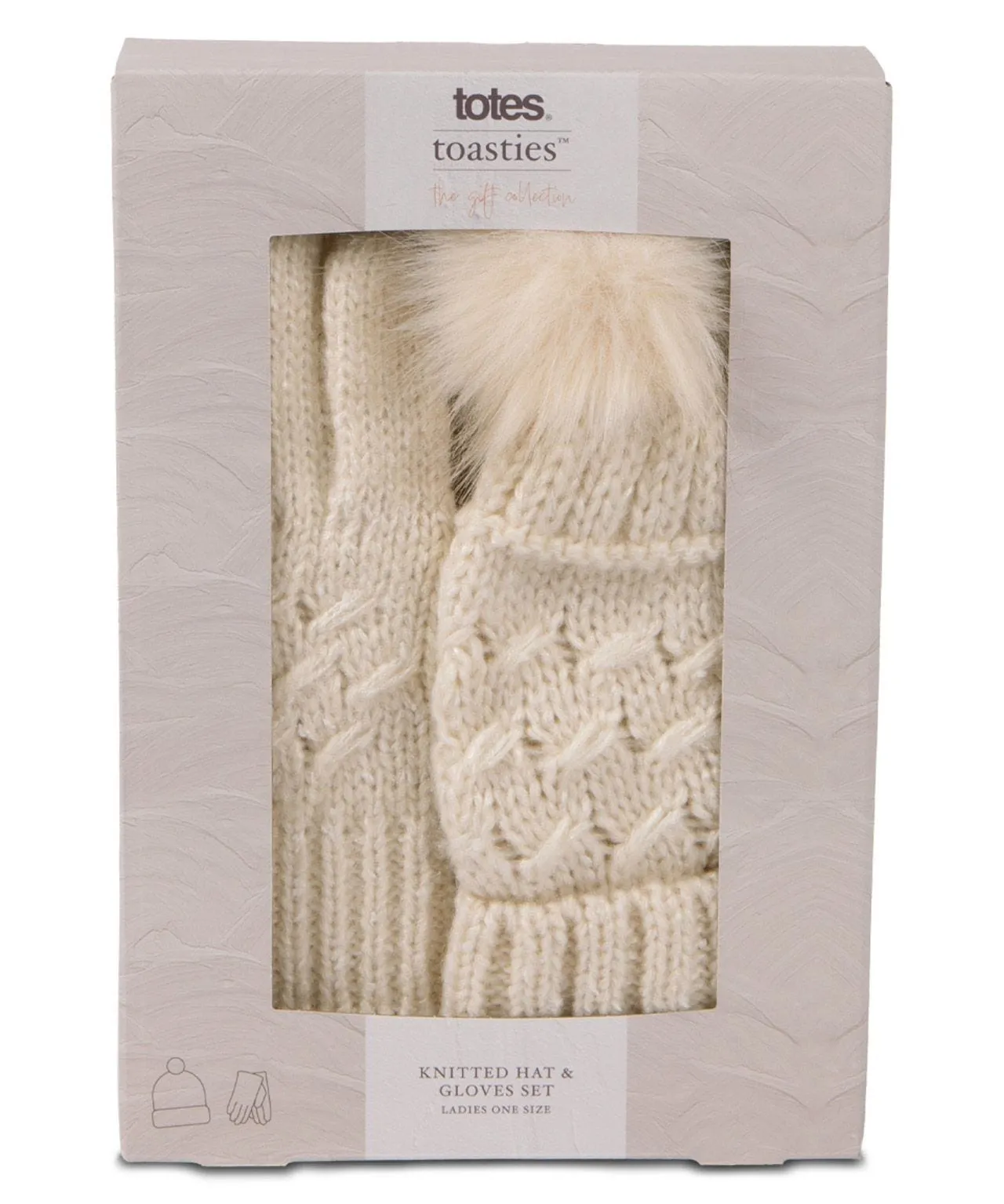 Ladies Cable Hat and Glove Set