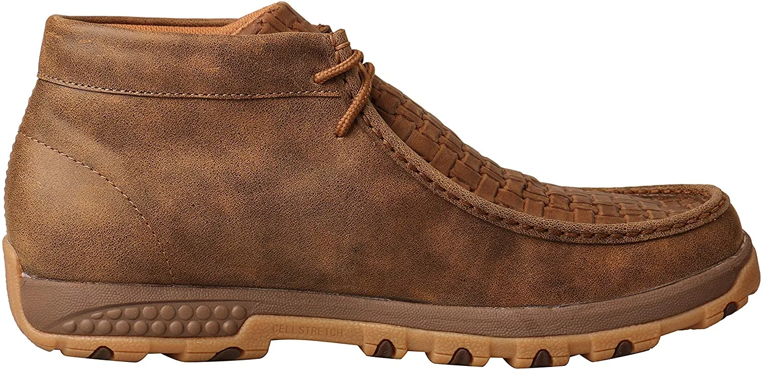 Twisted X Men's Chukka Driving Moc, CellStretch comfort technology, Bomber & Chocolate, Size 10.