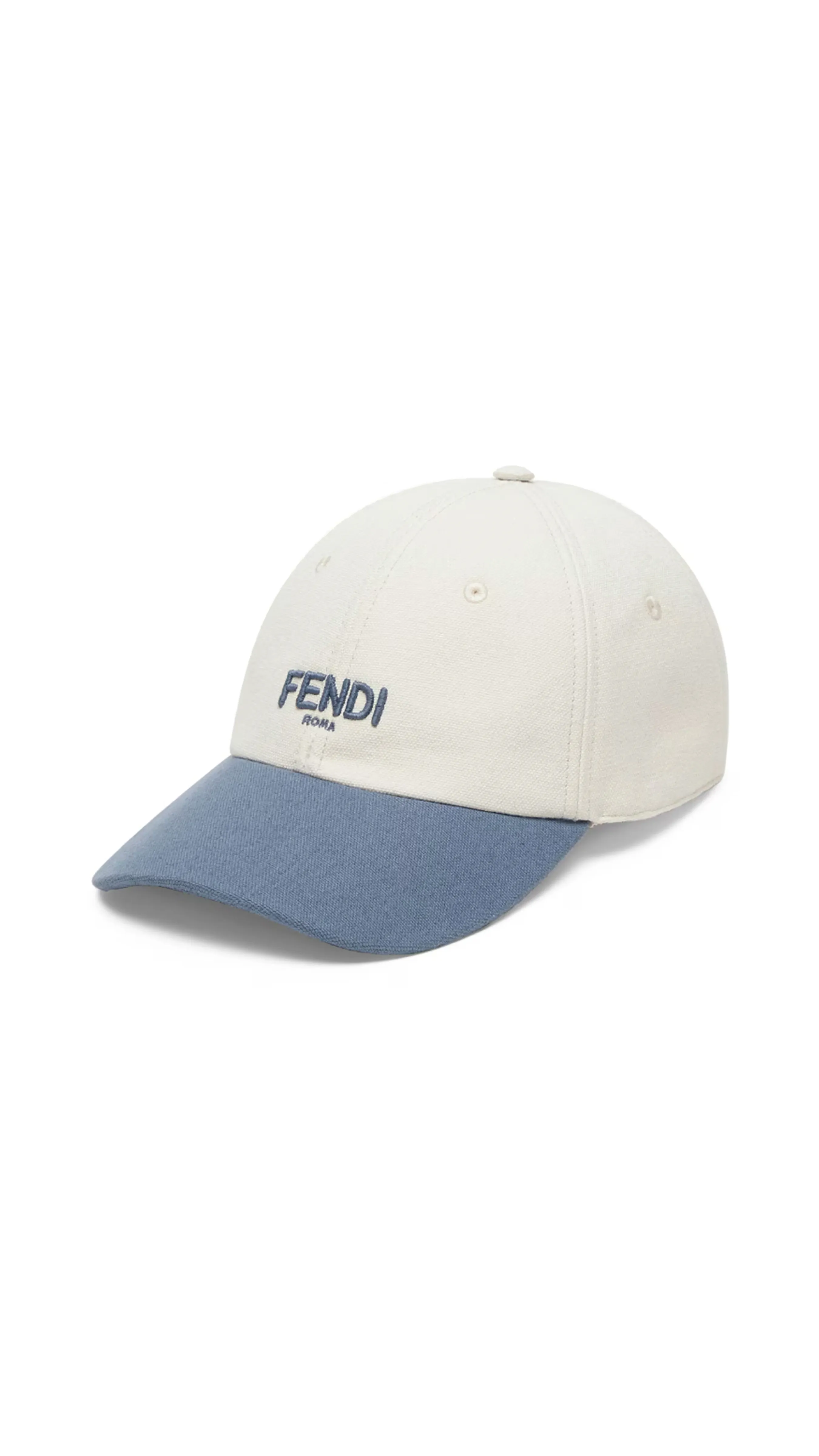 White and Blue Two Tone Cotton Baseball Cap