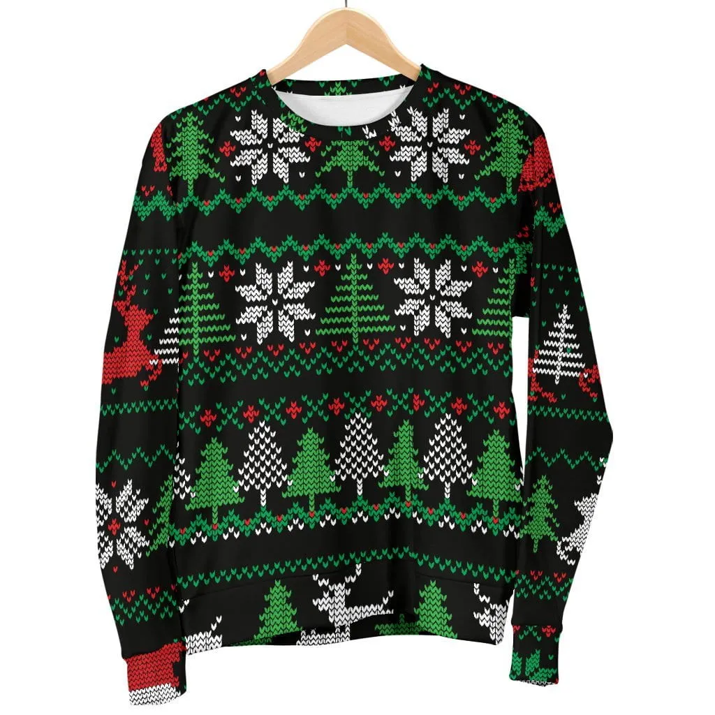 Christmas Red Green Black Women's Holiday Sweater