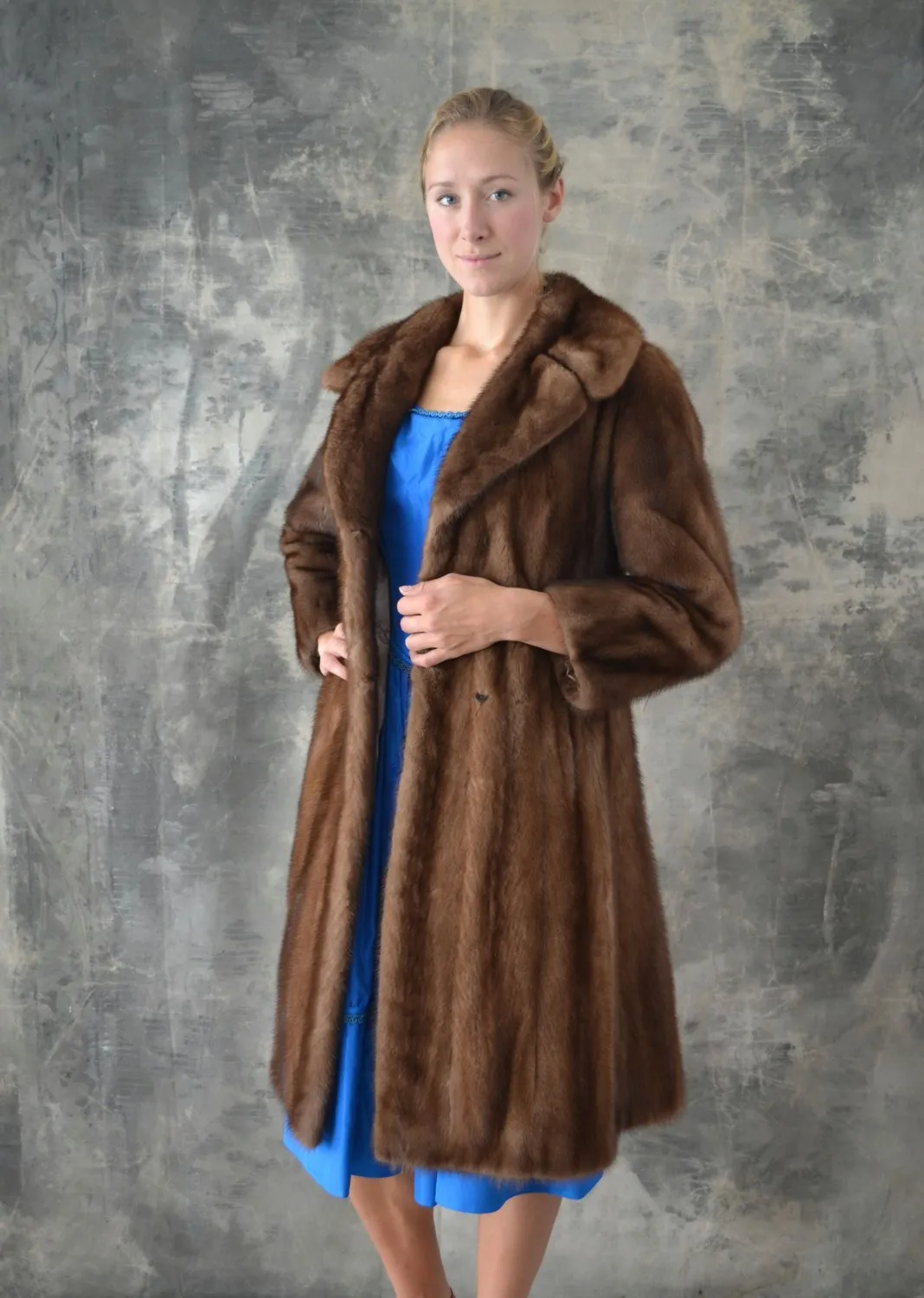 Vintage 1950s Brown Mink Schiaparelli Paris