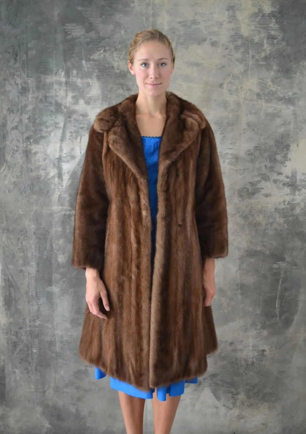 Vintage 1950s Brown Mink Schiaparelli Paris