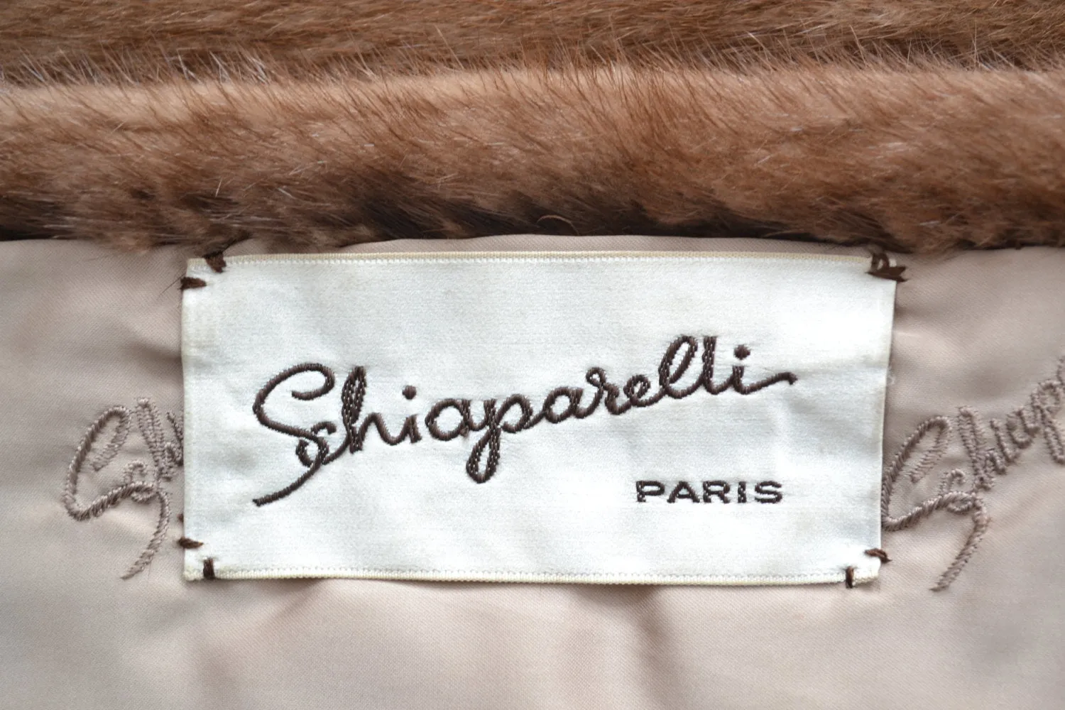 Vintage 1950s Brown Mink Schiaparelli Paris