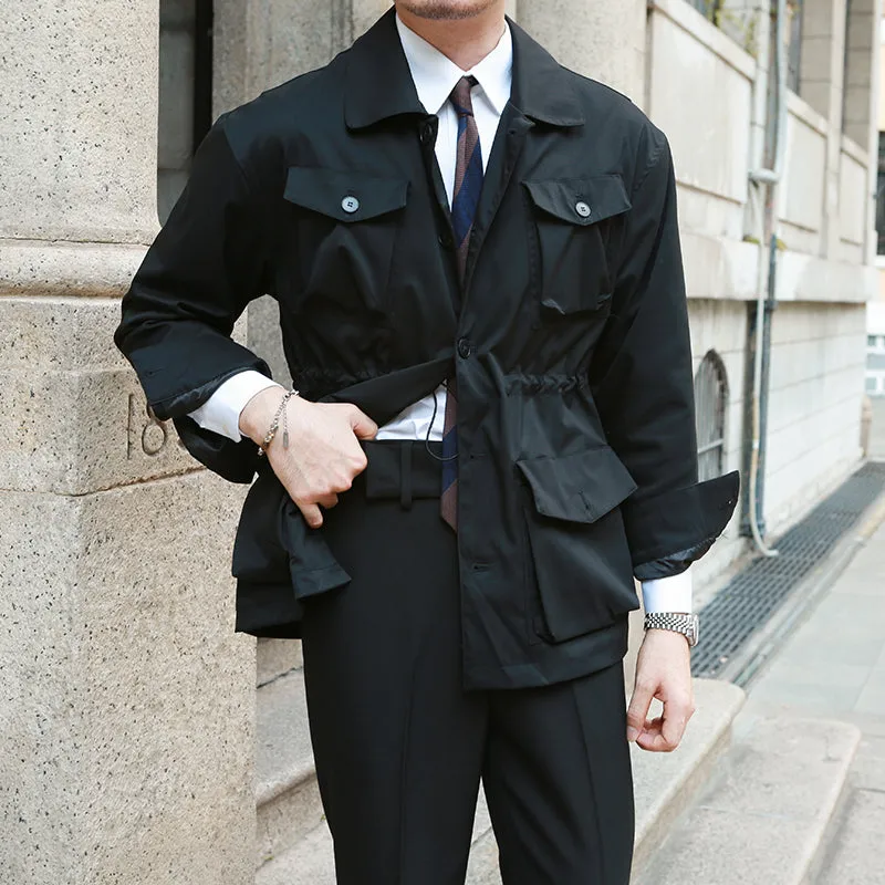 Vintage Men's Casual Jacket Coat Slim Fit.