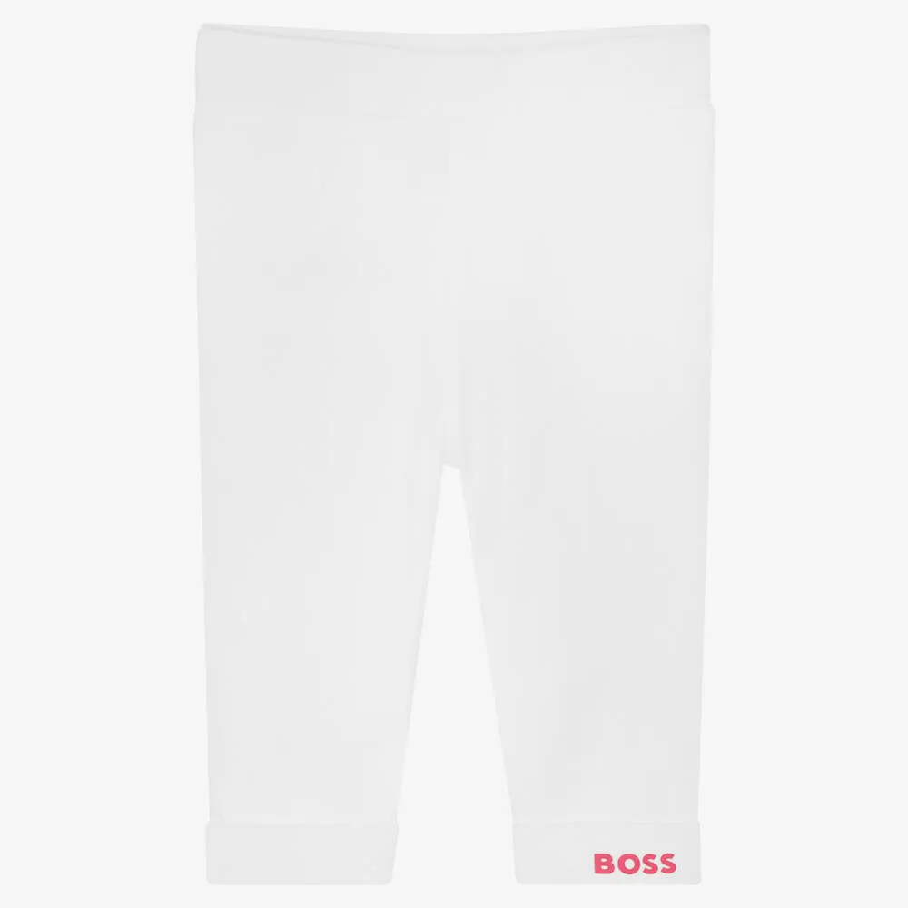 White Cotton Leggings for Girls.