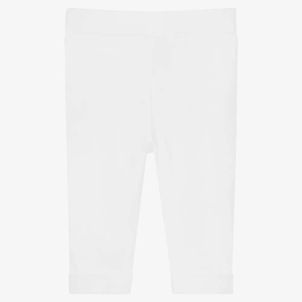 White Cotton Leggings for Girls.