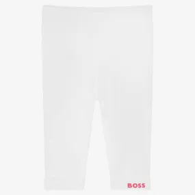 White Cotton Leggings for Girls.