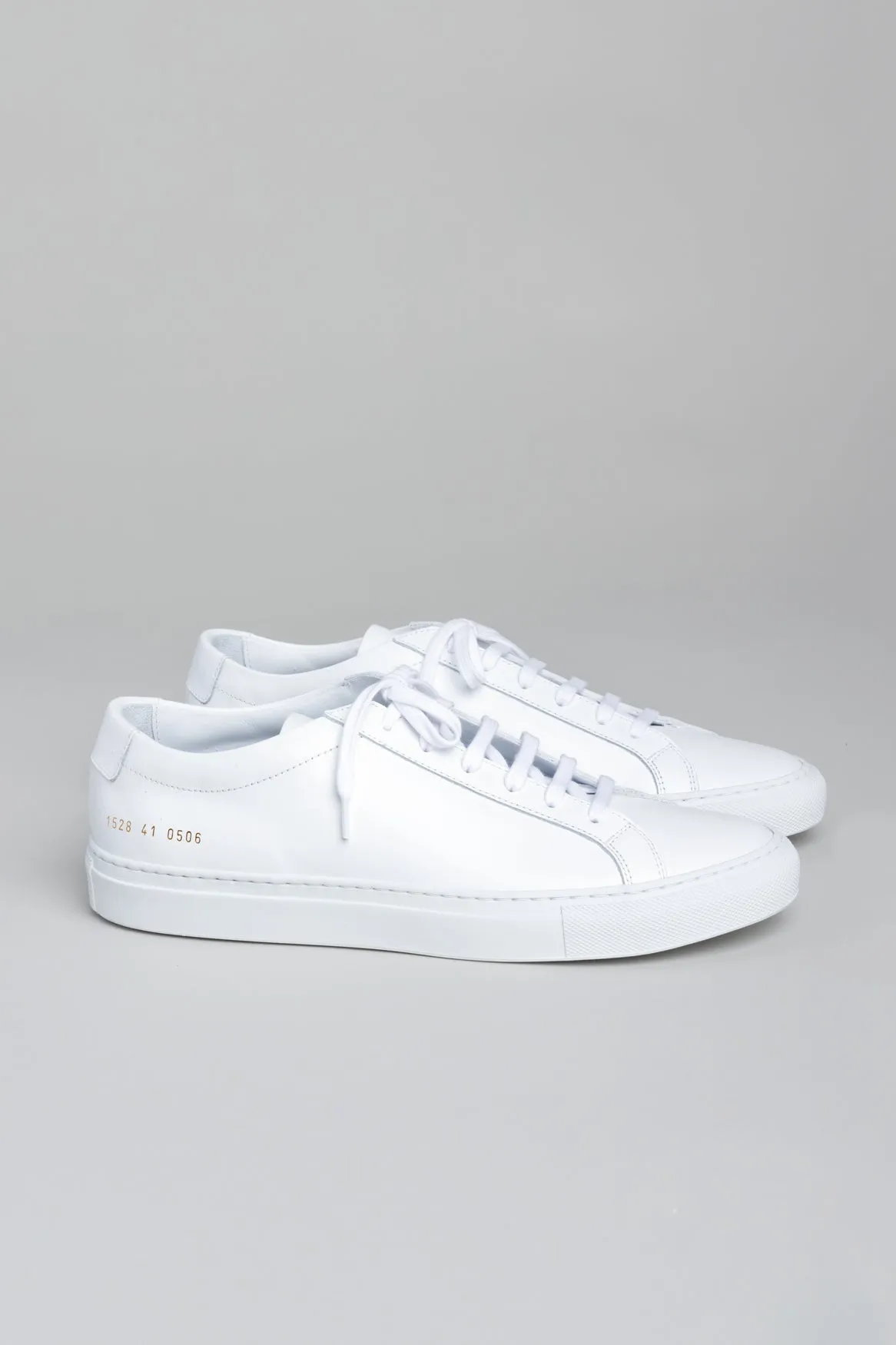 White Leather Low Top Sneakers by Common Projects