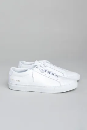 White Leather Low Top Sneakers by Common Projects