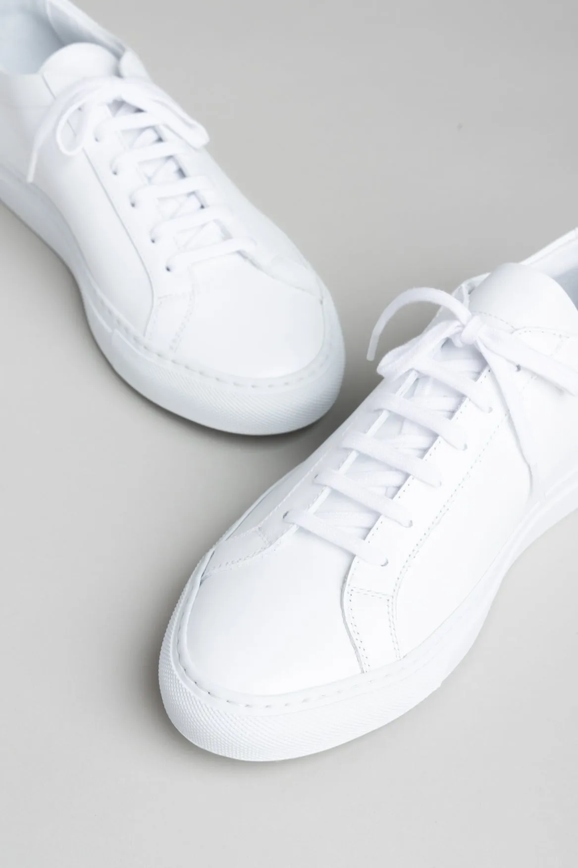 White Leather Low Top Sneakers by Common Projects