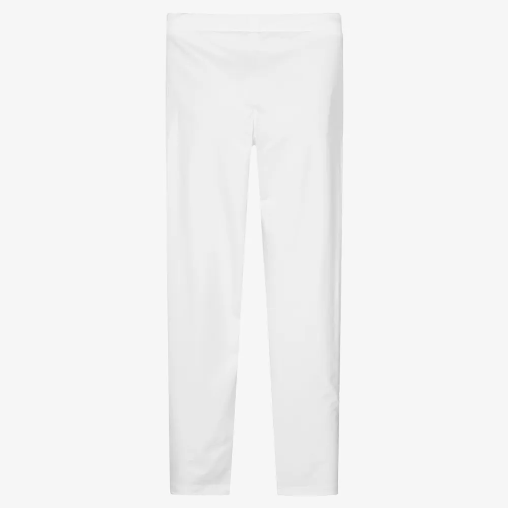 White Logo Leggings