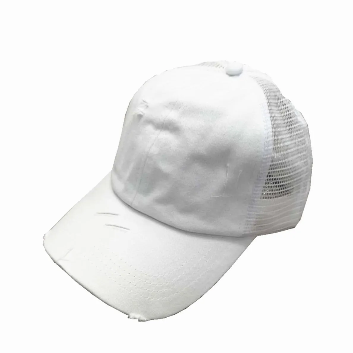 Women's Pure Color Net Braided Opening Leakage Hole Baseball Cap