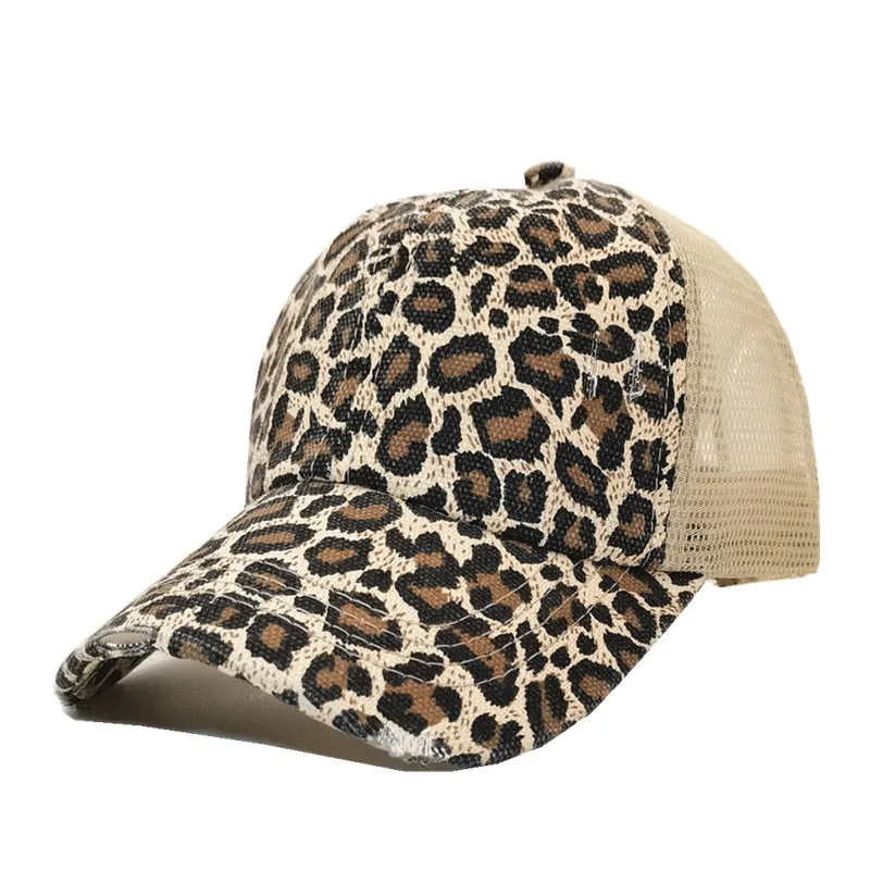 Women's Pure Color Net Braided Opening Leakage Hole Baseball Cap