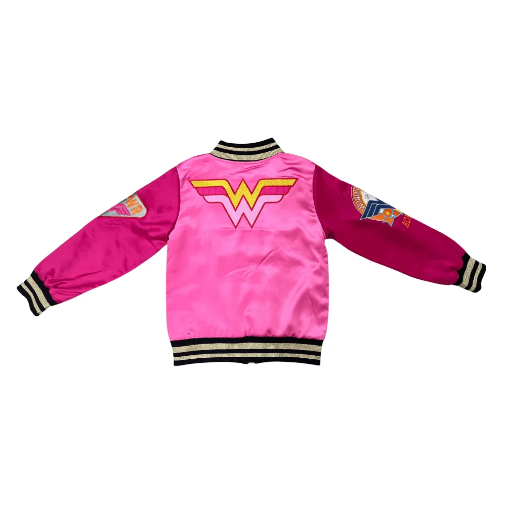 Wonder Woman Satin Bomber - Glamorous Superhero Jacket