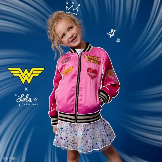 Wonder Woman Satin Bomber - Glamorous Superhero Jacket