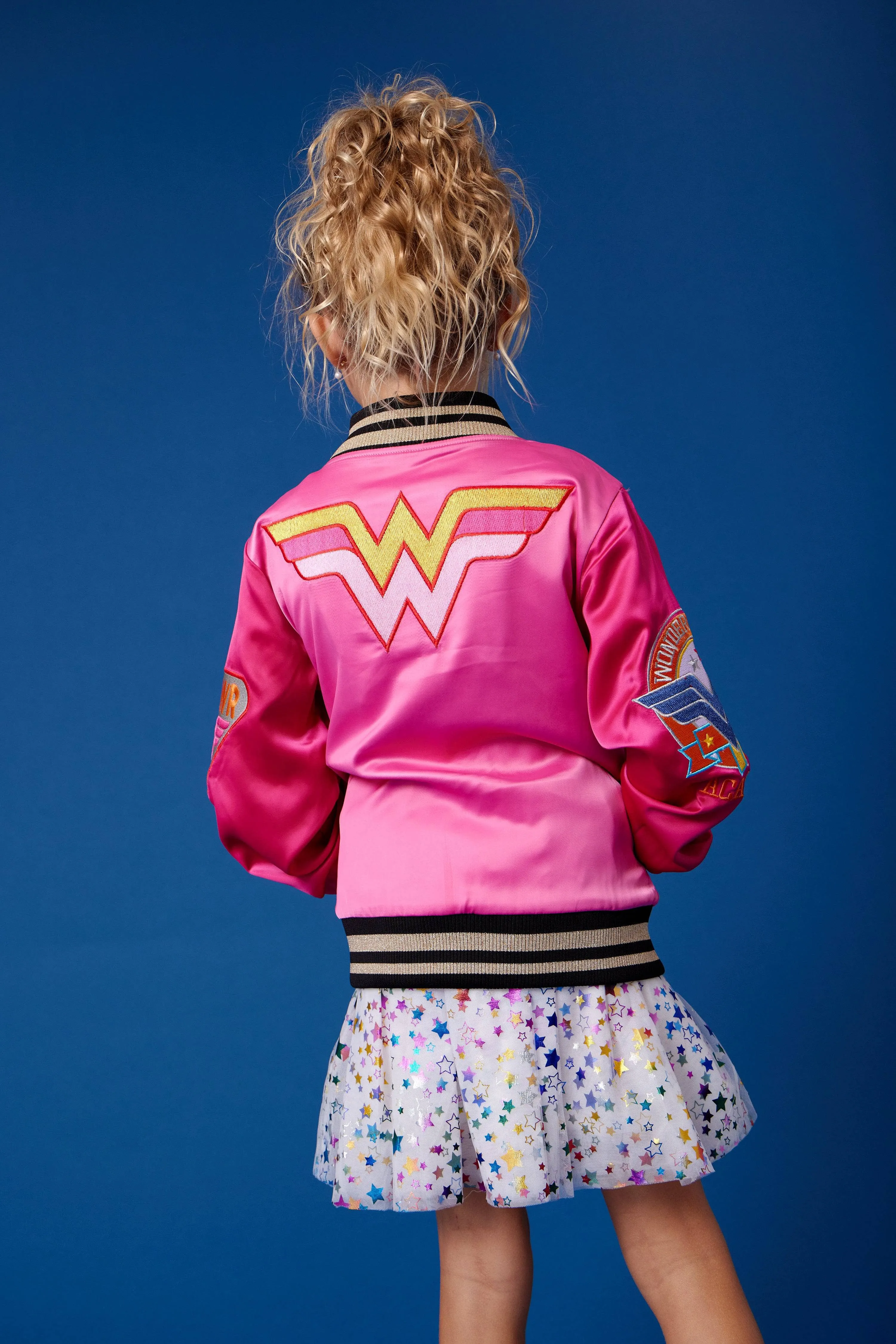 Wonder Woman Satin Bomber - Glamorous Superhero Jacket