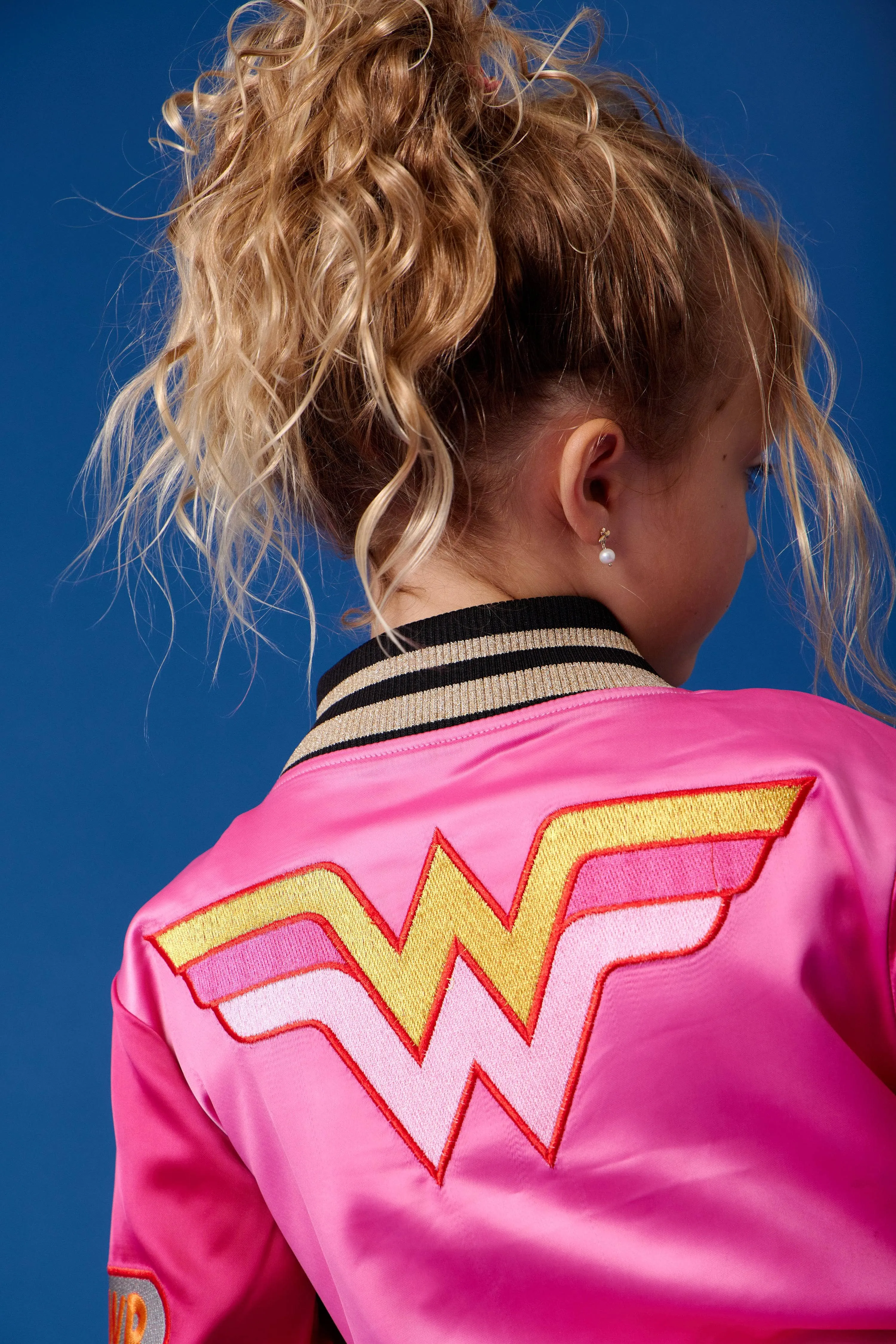 Wonder Woman Satin Bomber - Glamorous Superhero Jacket