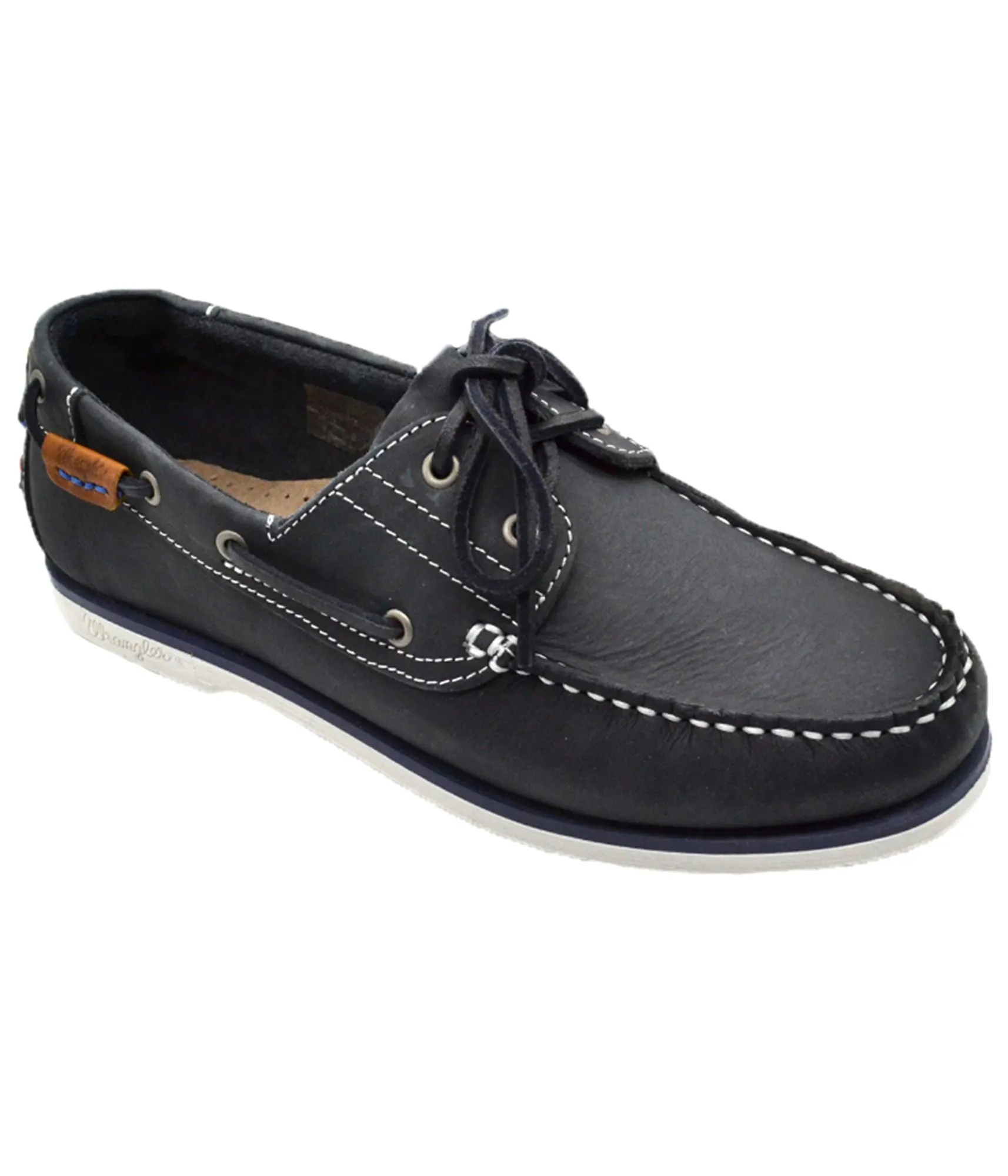 Wrangler Navy Leather Boat Shoes