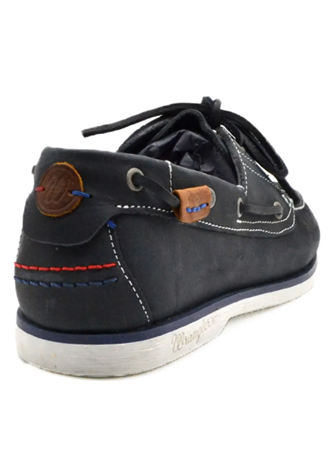 Wrangler Navy Leather Boat Shoes