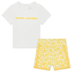 Yellow White Marc Jacobs Set T-Shirt and Shorts