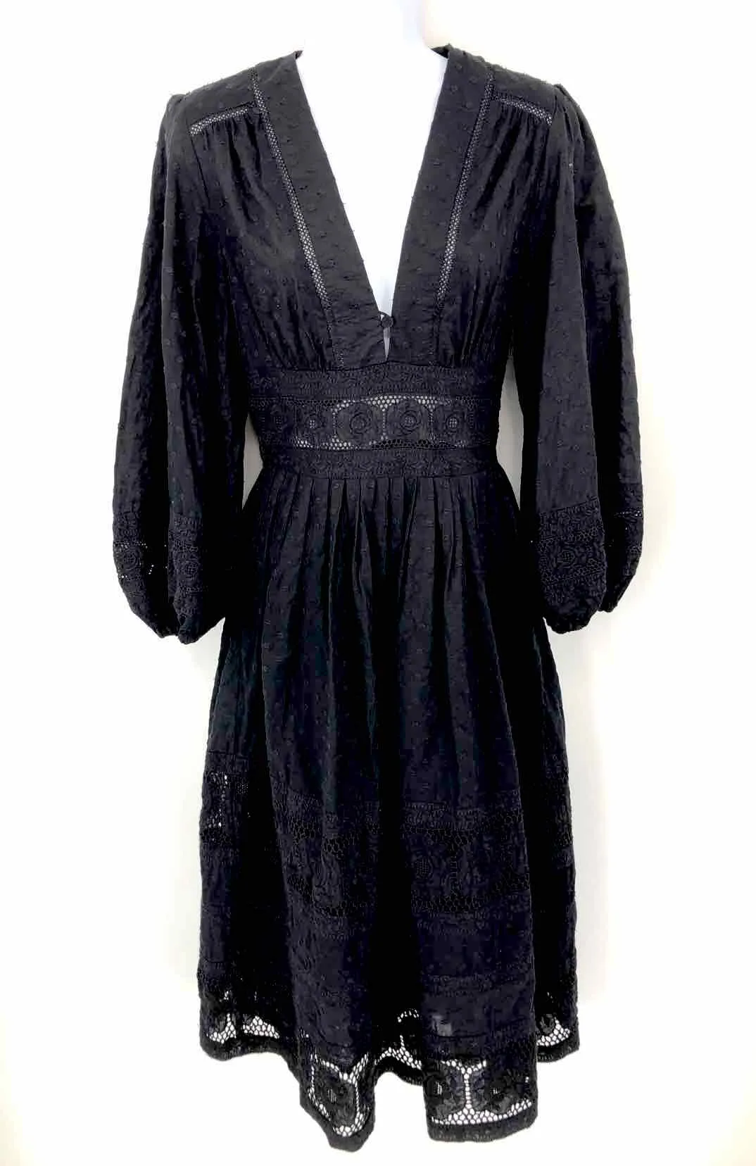 ZIMMERMANN Black Long Sleeve Size 0 (XS) Dress